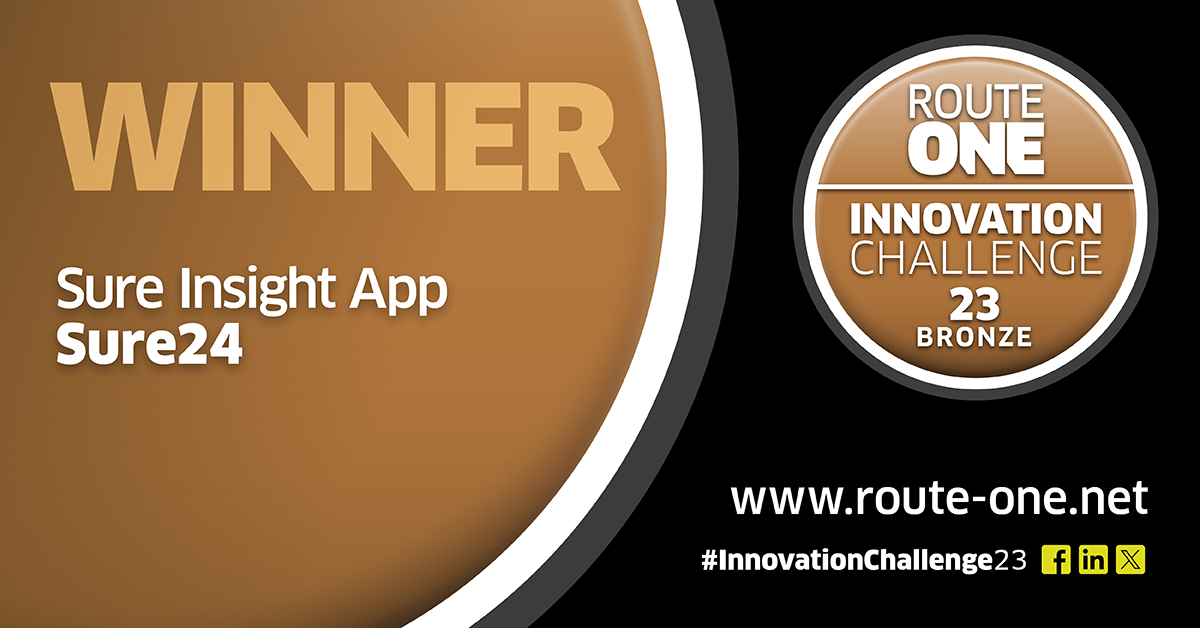 Award image for Sure Insight App in routeone Magazine's Innovation Challenge